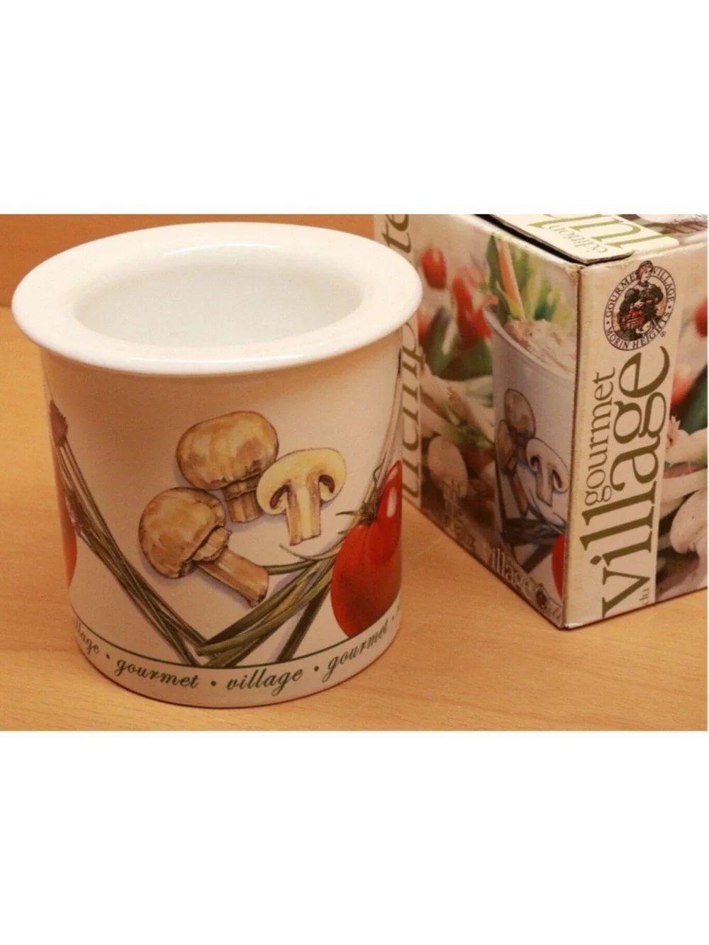 Gourmet Village Jubilee Dip Chiller Ceramic Tomato Mushroom Vintage Style